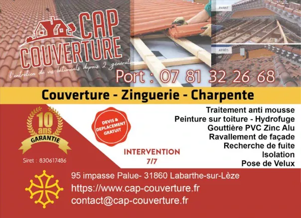 carte de visite de CAP COUVERTURE